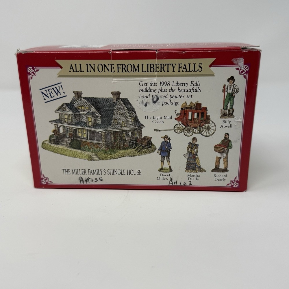 Vintage Liberty Falls Miller Family's Shingle House All In One Set Figures 1998